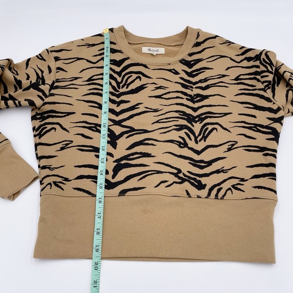 Madewell Crop Sweatshirt in Tiger Stripe AF979 Long Sleeves Cropped Fit Size XS - Picture 10 of 10